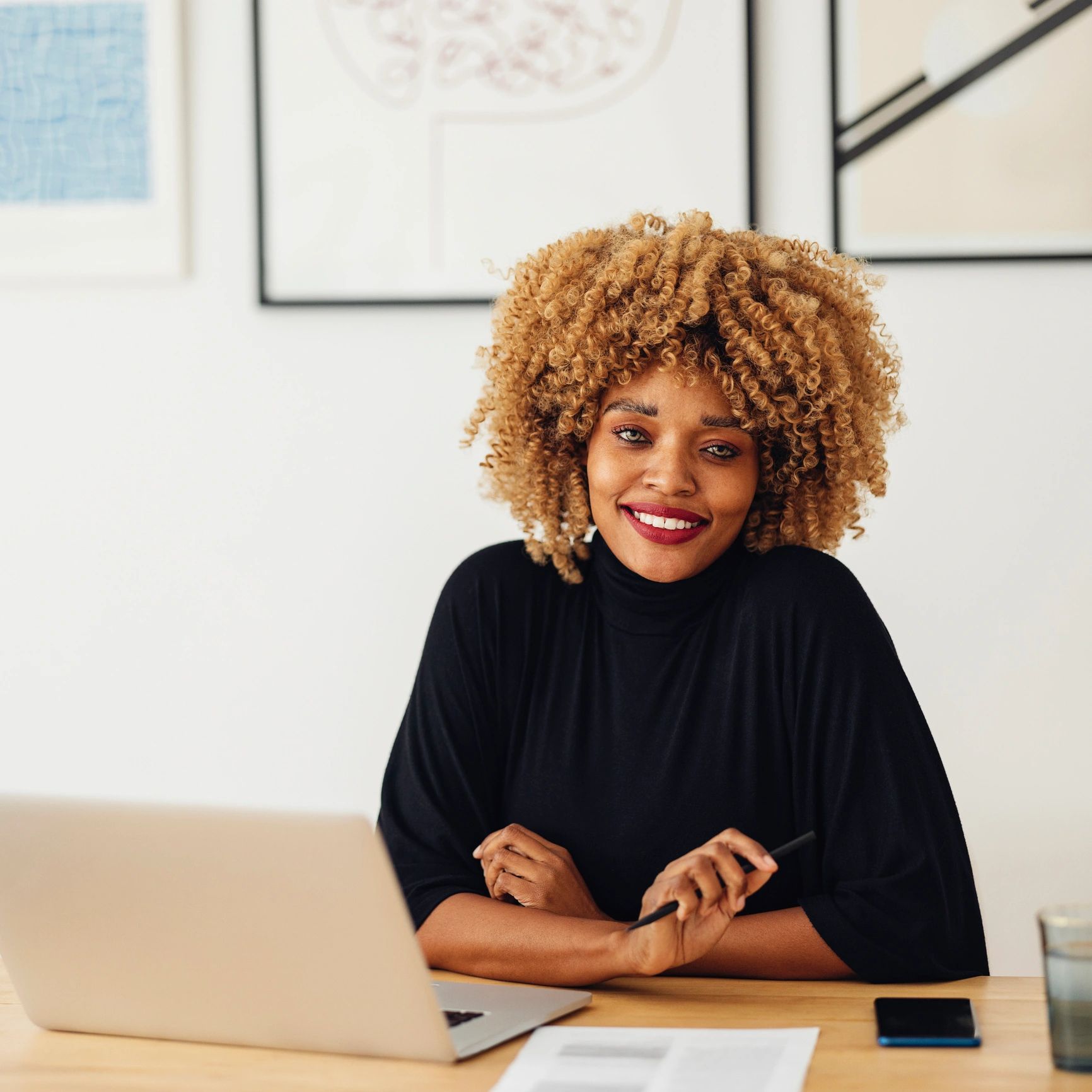 Smiling small business owner in an office