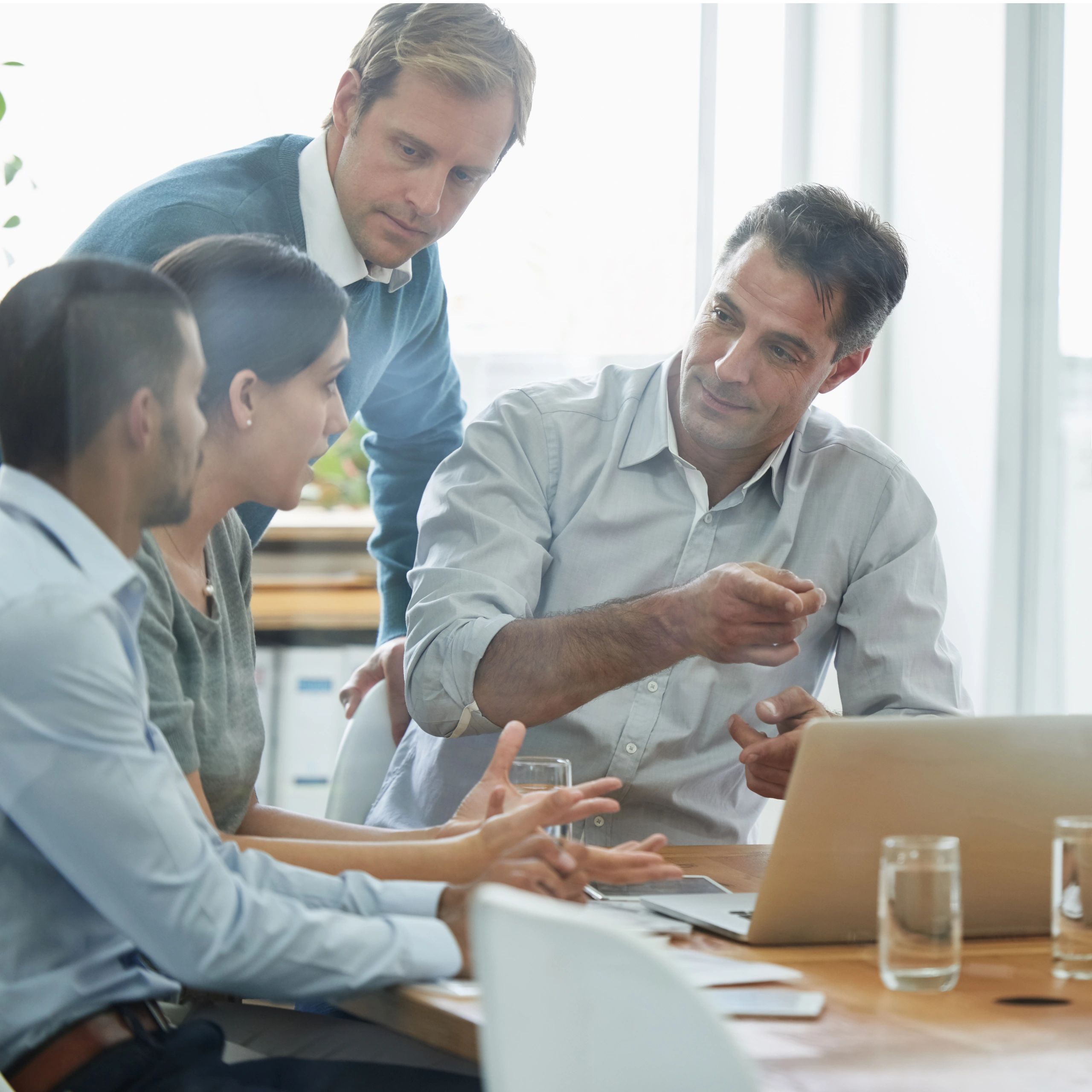 Small business team collaborating in an office